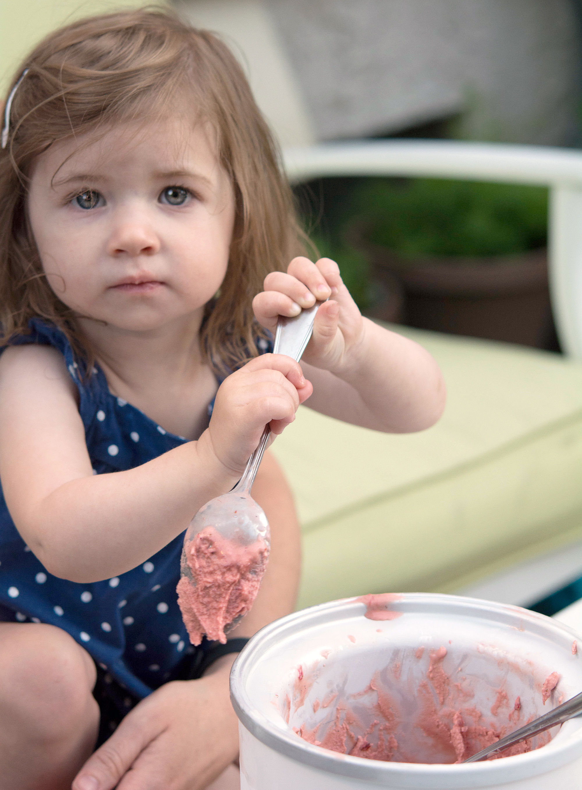 Strawberry Ice Cream with Pomegranate Molasses