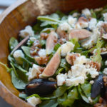 Salad with Fig, Goat Cheese, Basil and Pomegranate Vinaigrette