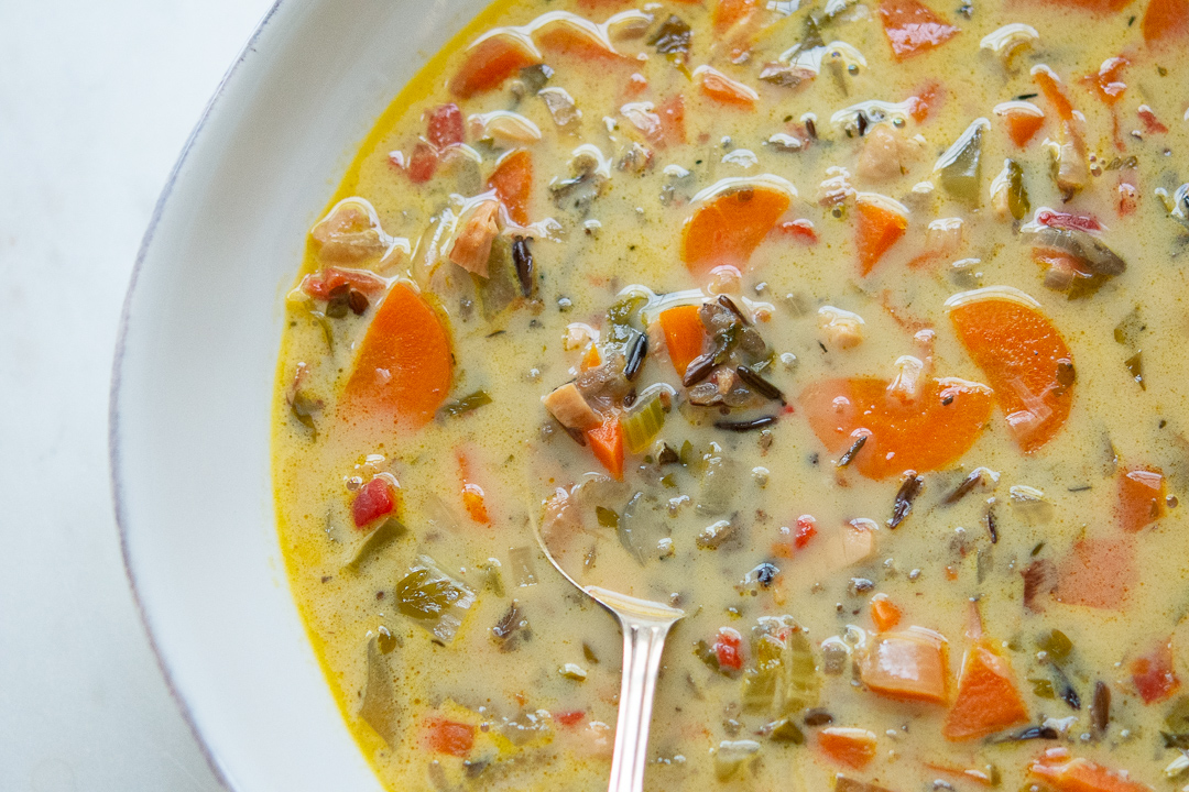 Photo of Wild Rice Soup close up