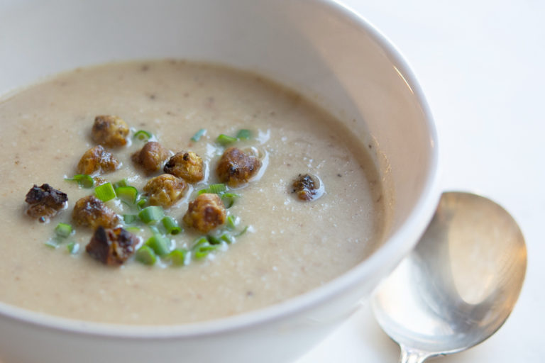 Photo of Roasted Cauliflower Soup in bowl
