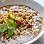 White Bean Chicken Chili in a bowl close-up
