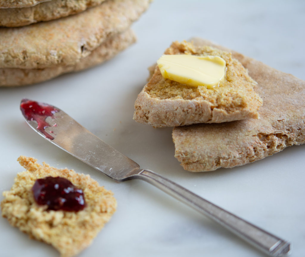 Irish Soda Farls with jam and butter