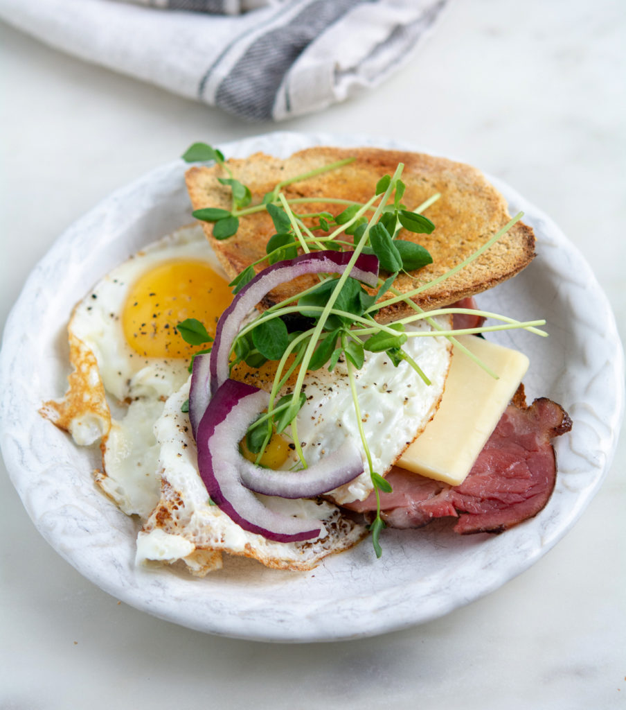 Irish Soda Farls egg and Canadian bacon breakfast sandwich