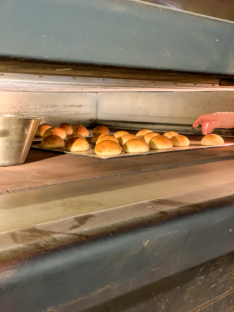 milk buns in the oven