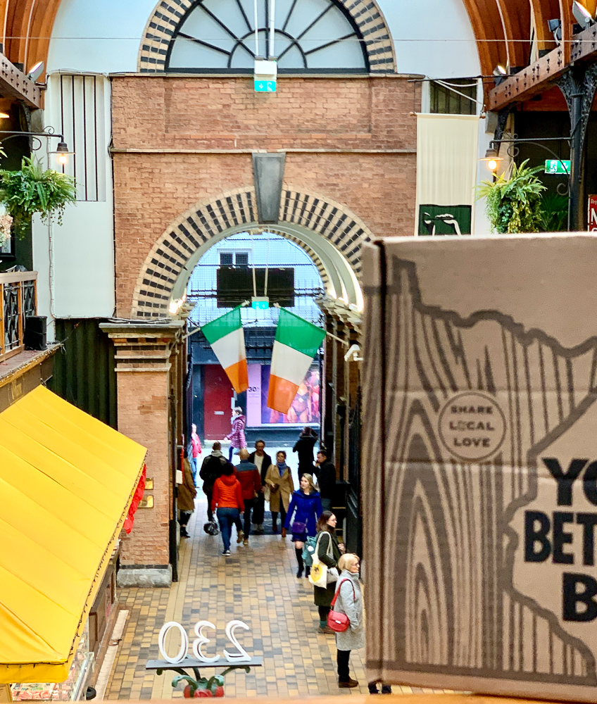 view from inside English market to entrance (upstairs shot)