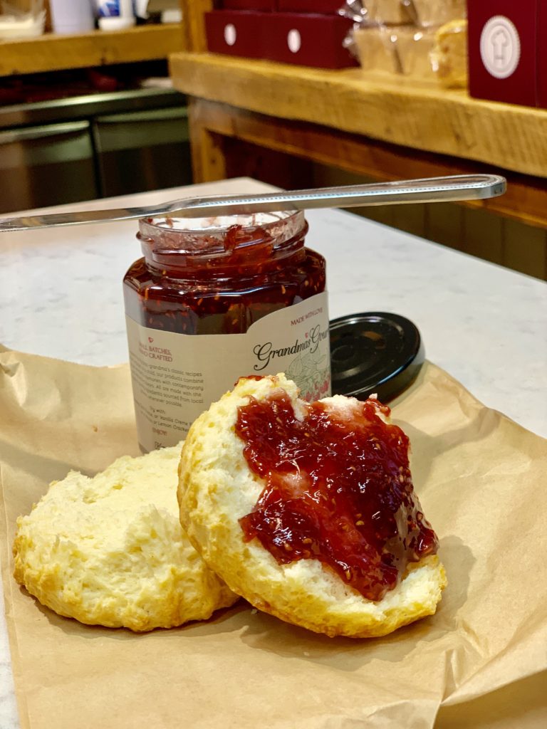 photo of scone with grandmas gourmet jam