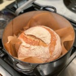 photo of sourdough load in dutch oven