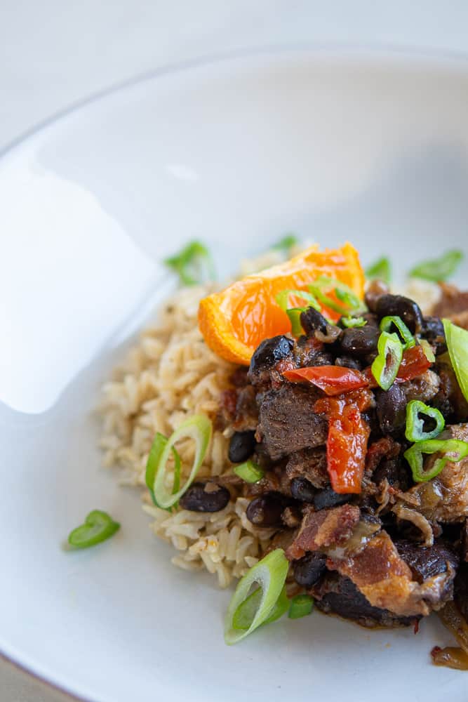 Brazilian Feijoada in a bowl