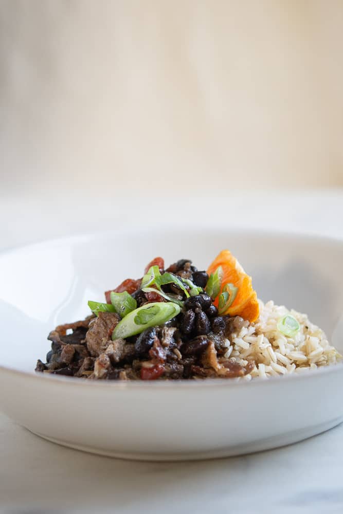 Brazilian Feijoada in a bowl