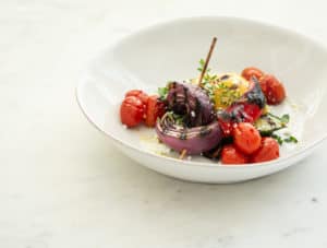 Side angle photo of Grilled Ratatouille