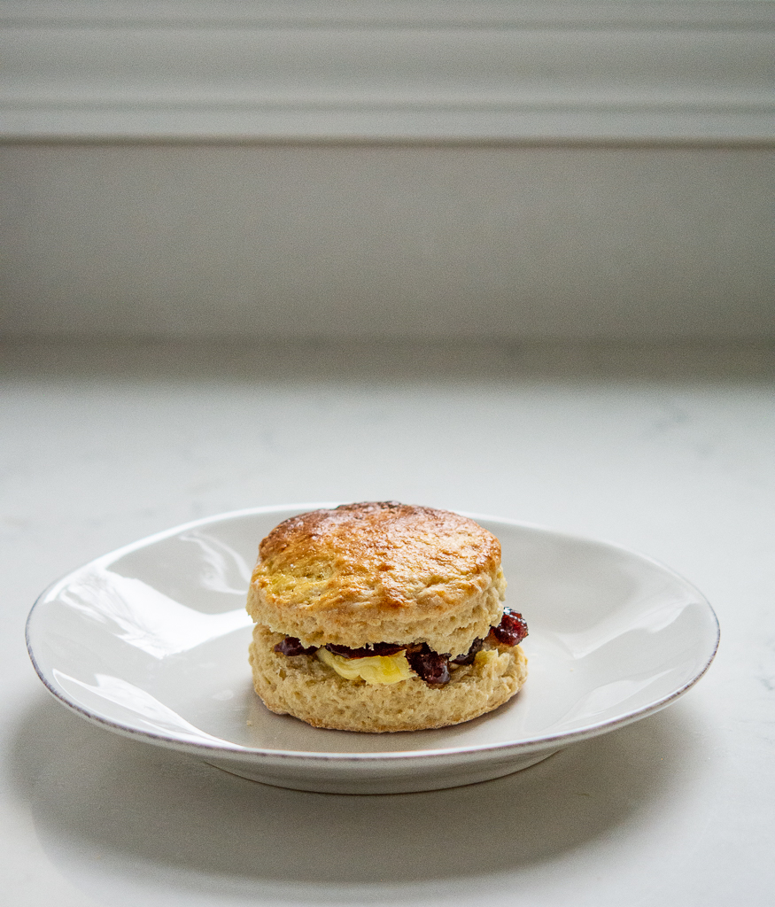 irish scones butter and jam sandwich