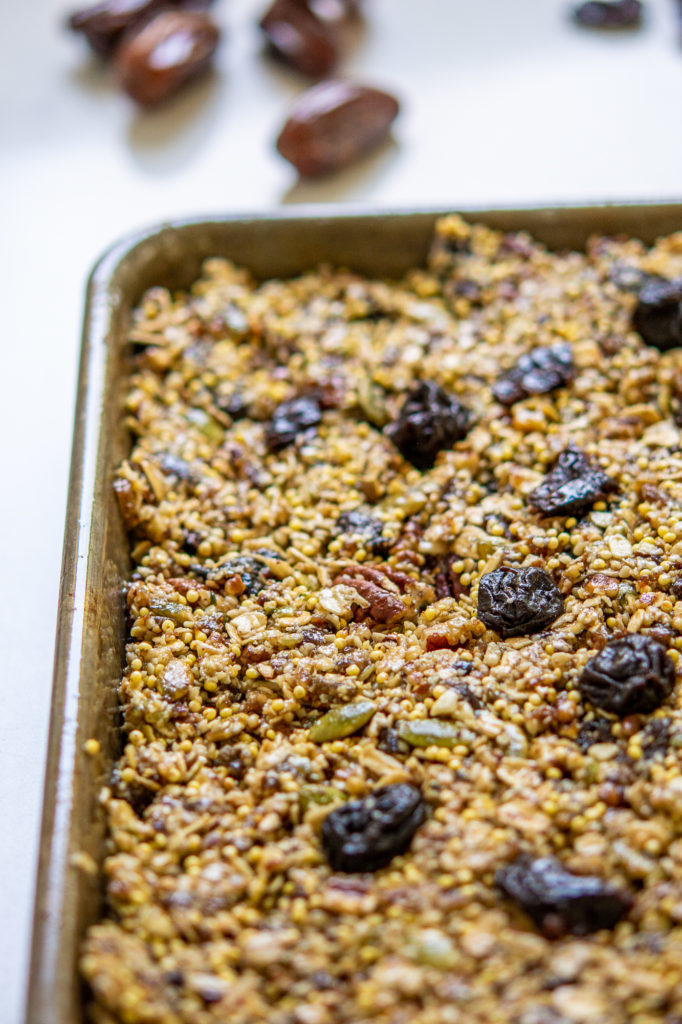 unbaked granola bars before heading to the oven