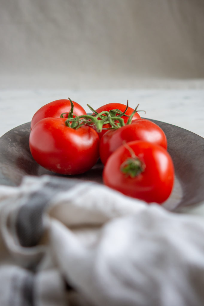 shot of garden tomatoes