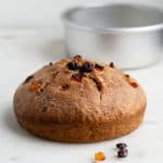 Barmbrack bread with specks of dried fruit sprinkled around