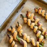 baked asparagus and prosciutto wrapped in puff pastry