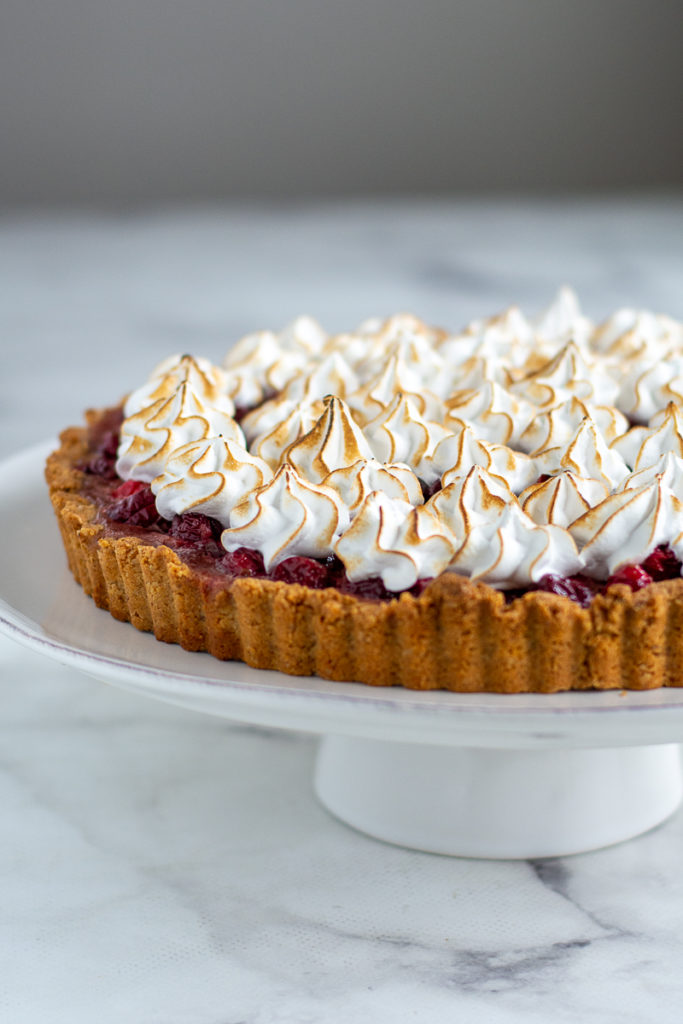 cropped view of cranberry tart