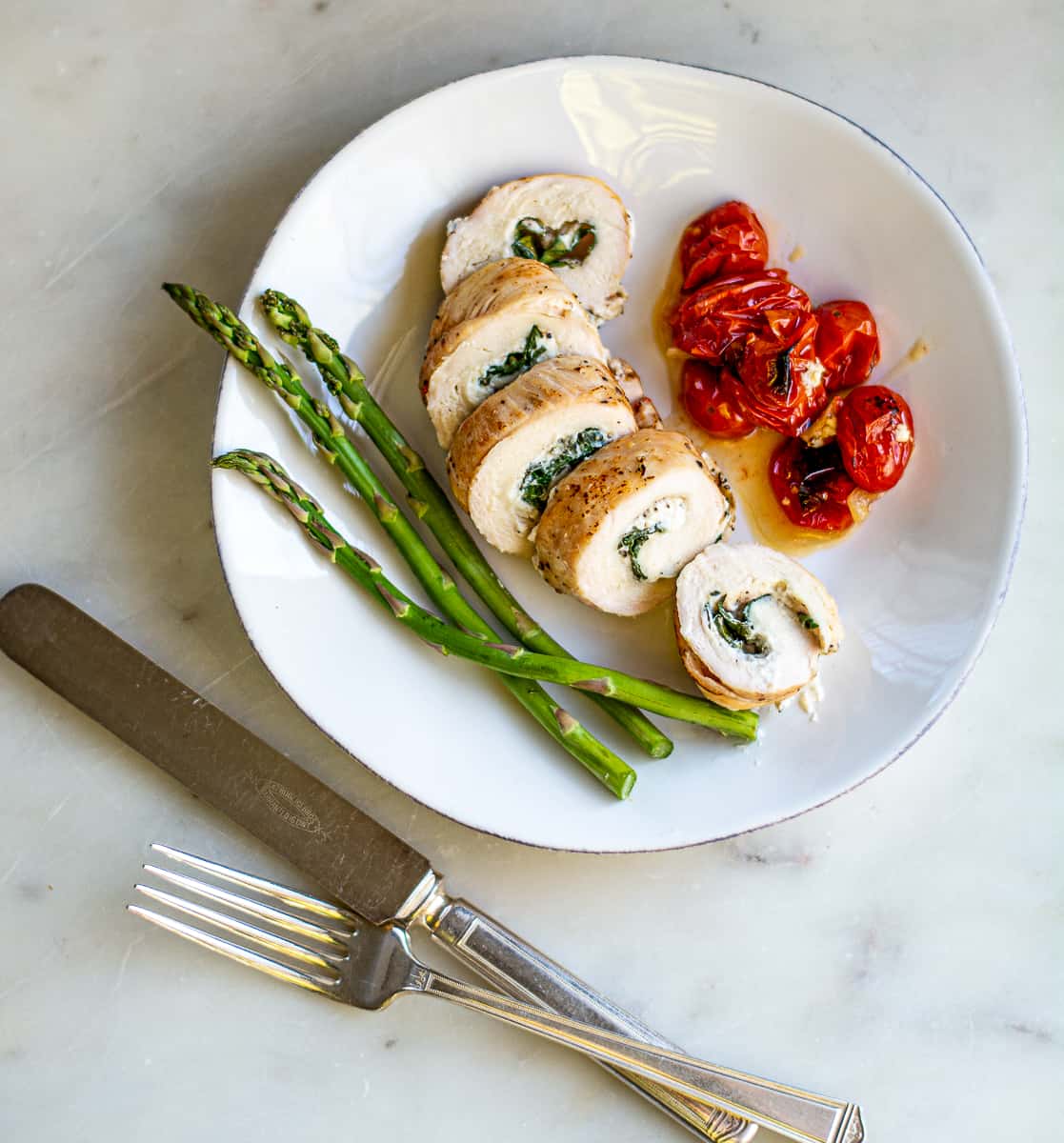 Goat Cheese Stuffed Chicken with Oven Roasted Tomatoes SheCooks.Design