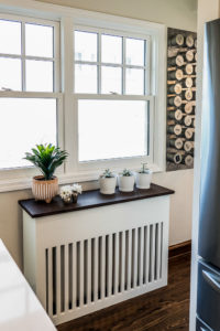 Side window, radiator cover and my spice wall!