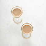 two glasses of Homemade Irish Cream, overhead shot