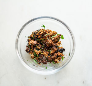 brown breadcrumb topping in a bowl