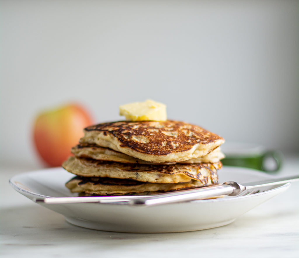 straight on shot of wild rice and almond pancakes