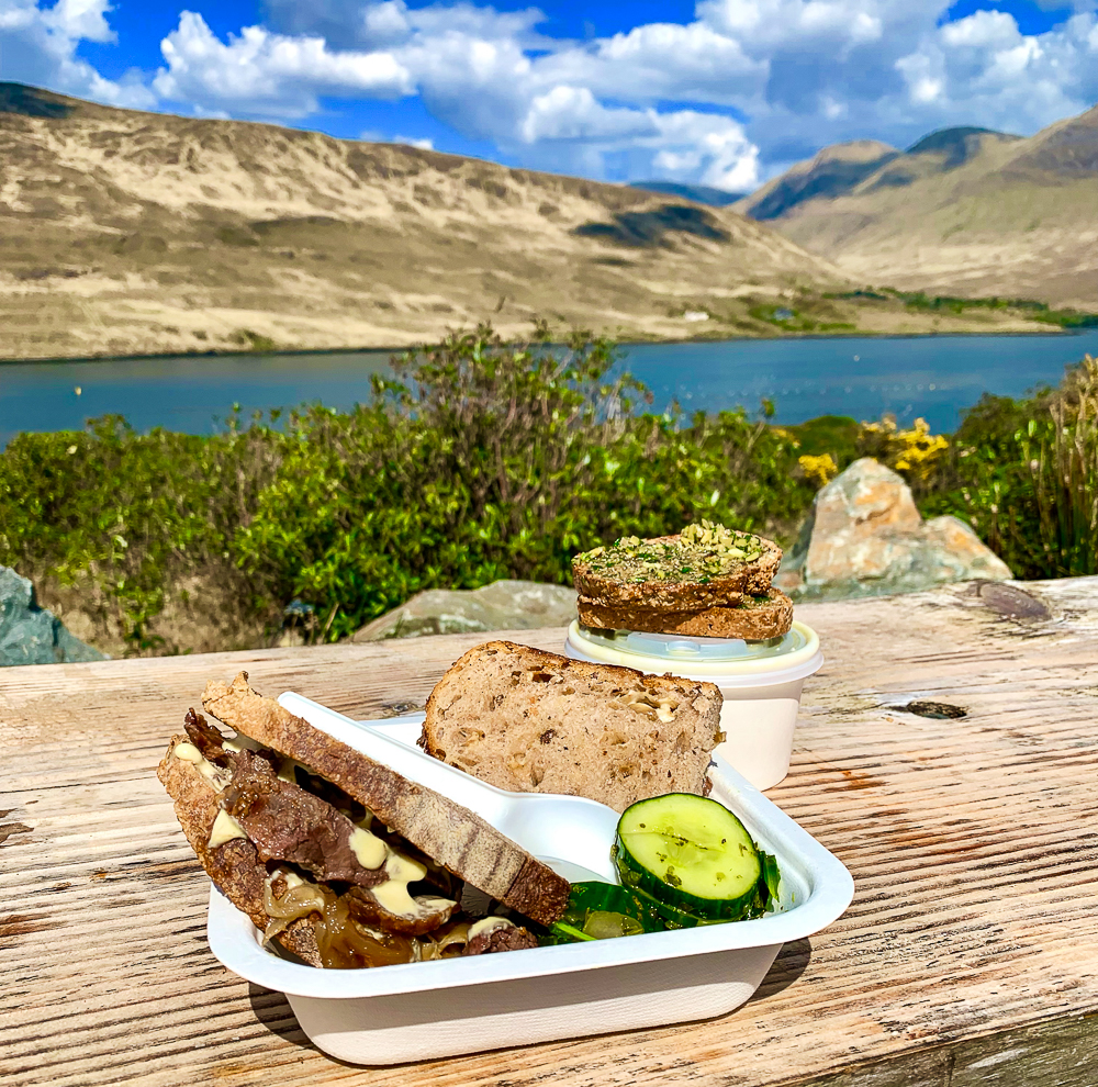 view from lunch at misunderstood heron on killary fjord