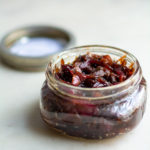 Red Onion Chutney in a mason jar