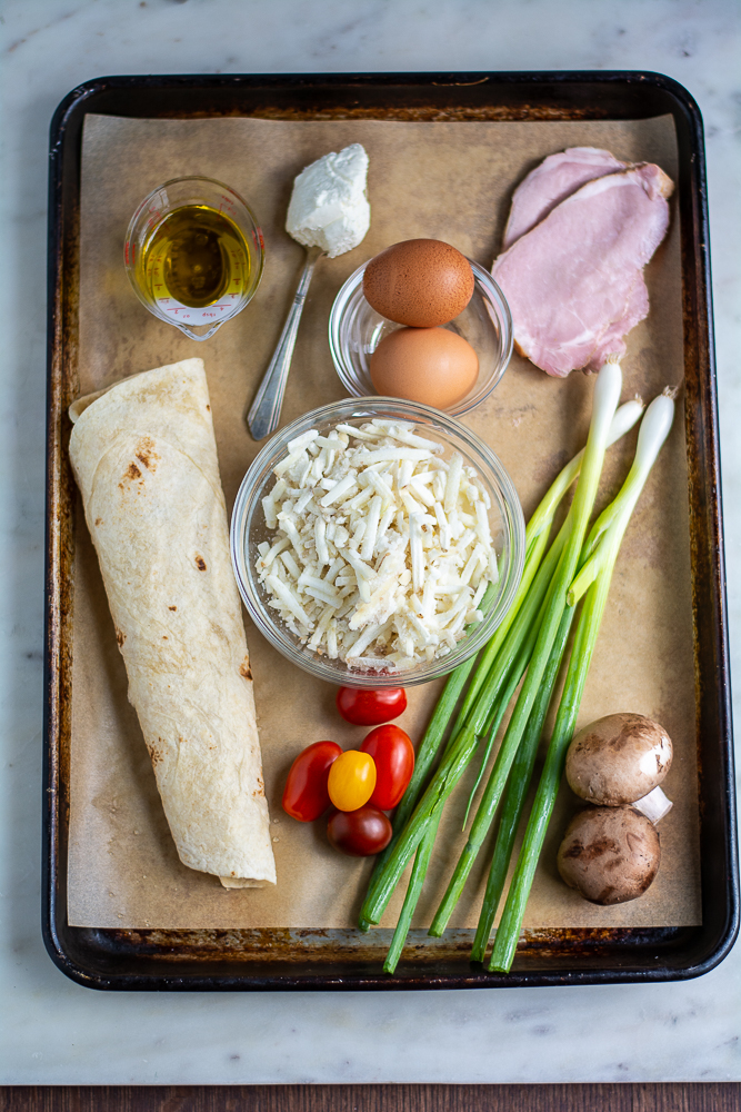 ingredients for full irish breakfast wraps