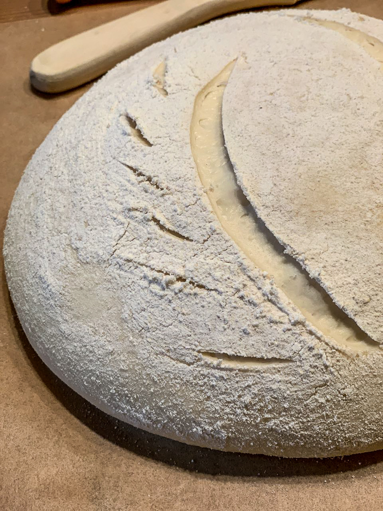 sourdough ready for the oven