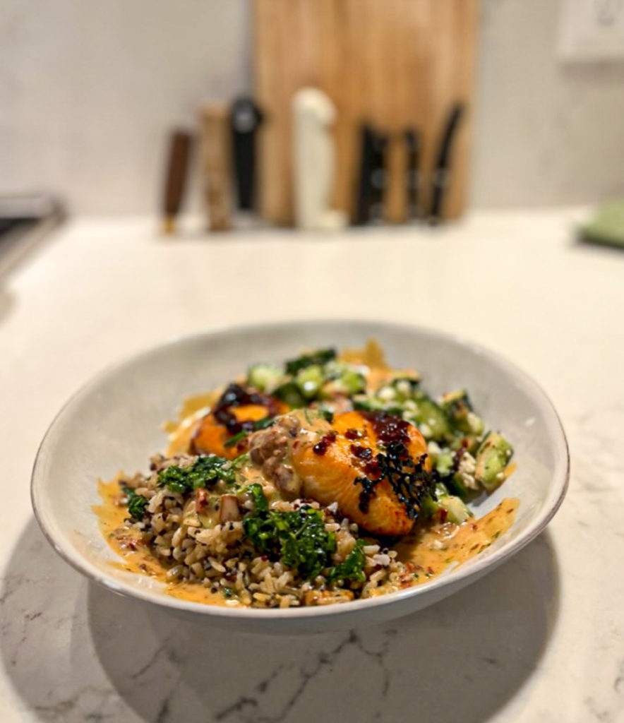 salmon bowls made in kitchen confidence class