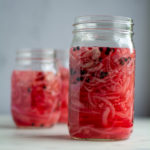 two jars of easy pickled red onions