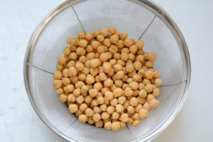 chickpeas in a colander