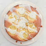 Photo of lemon olive oil cake with lemon drizzle