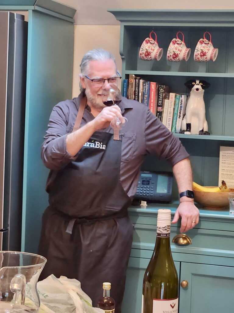 GraBia Food tour. Mike with a glass of wine