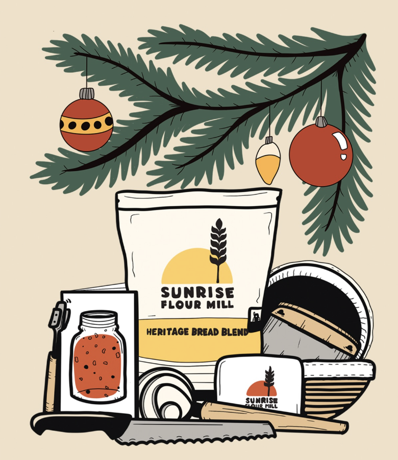 sunrise flour milll illustration